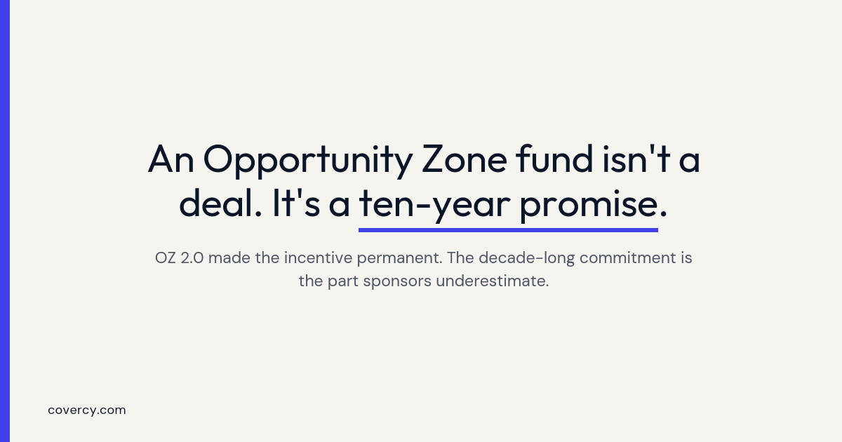 גרפיקת כותרת למדריך על Qualified Opportunity Funds ושינויי חוק המס של OZ 2.0 משנת 2025 עבור GPs ומשקיעים