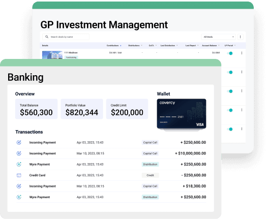 Investment management platform interface