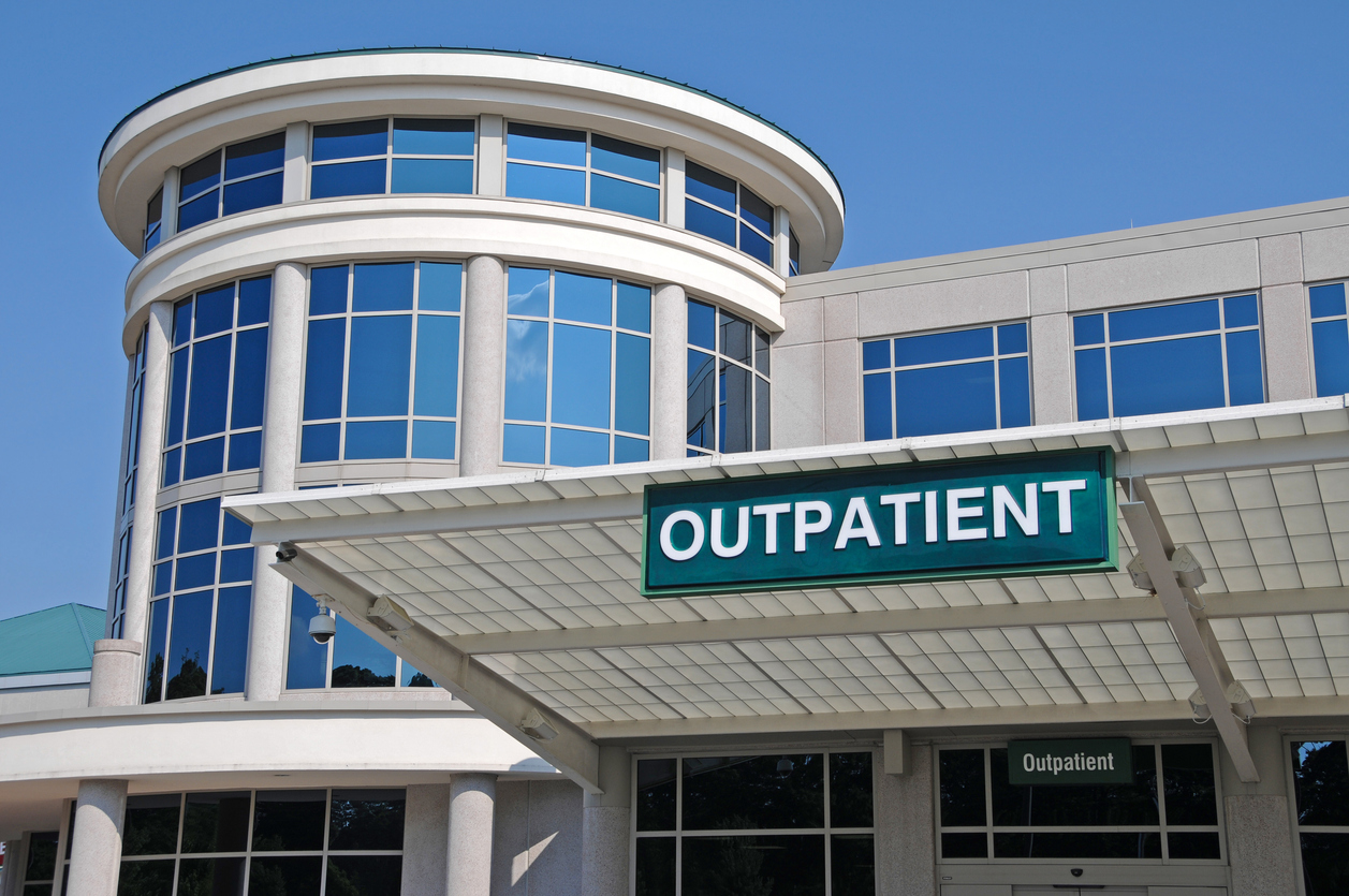 Closeup of medical outpatient buildings