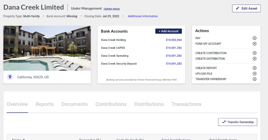 fund distribution automation - commercial real estate software