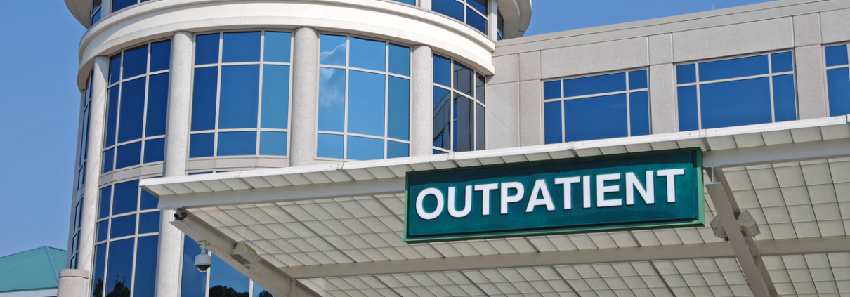 Closeup of medical outpatient buildings